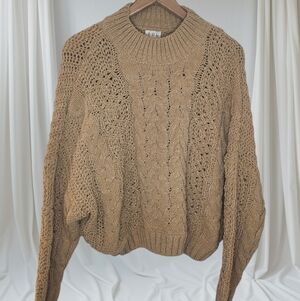 Pol Chenile Chunky Knit Oversized Sweater. Golden Wheat Color. Size L